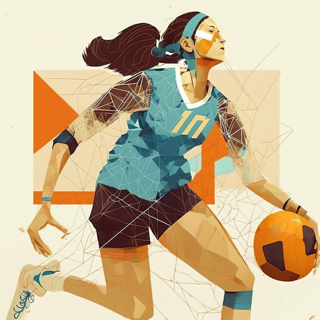 Ilustración de balonmano