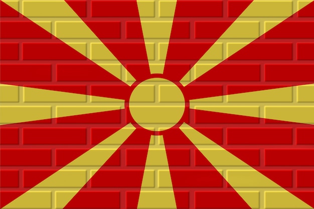 Ilustración de bandera de ladrillo de Macedonia