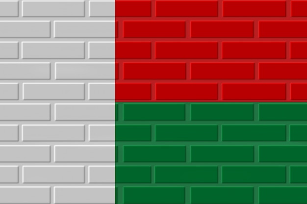 Ilustración de bandera de ladrillo de Madagascar