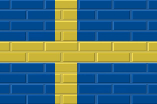Ilustración de bandera de ladrillo de Suecia