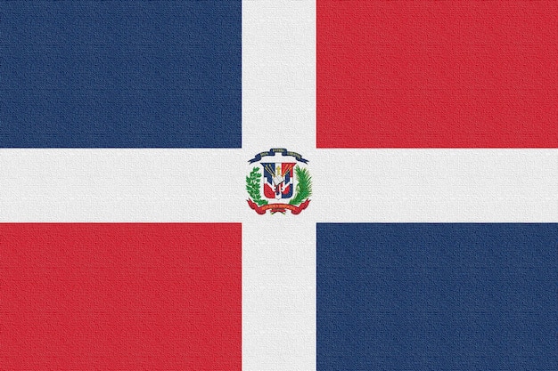 Foto ilustración de la bandera nacional de república dominicana.