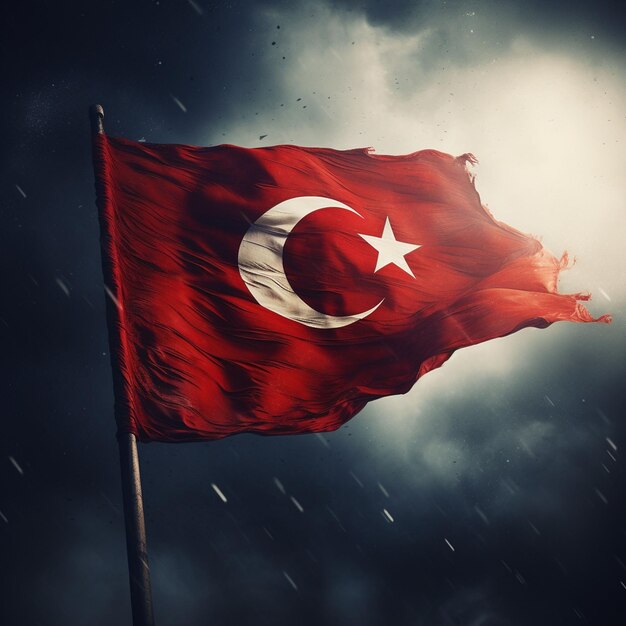 Foto una ilustración de la bandera turca