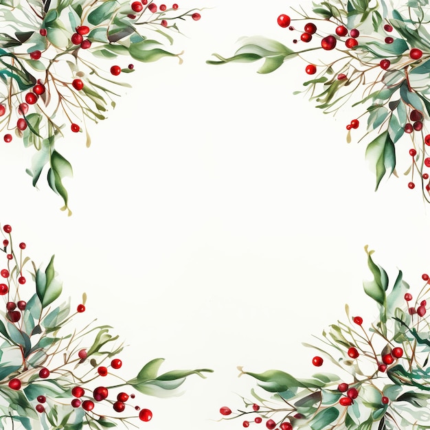Ilustración de banner de ramas de Navidad con espacio vacío en el