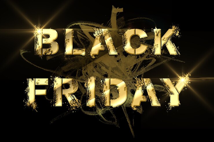 Foto ilustración de banner de superventa de descuento de viernes negro elemento de diseño para venta banners carteles tarjetas evento de descuento de marketing promocional
