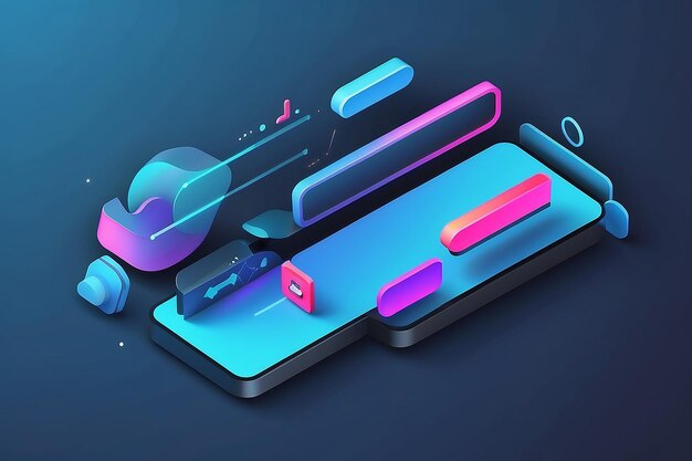 Ilustración de la barra de búsqueda 3D Navegación y botón de navegador de concepto de búsqueda para sitio web y diseño de interfaz de usuario Vector moderno en estilo 3D