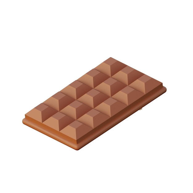 Ilustración de una barra de chocolate en 3D