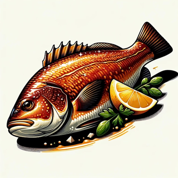 Foto ilustración de barramundi de una comida típica australiana