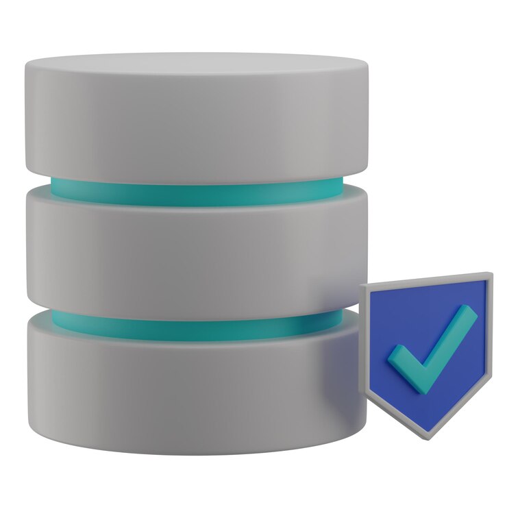 Foto ilustración de base de datos segura 3d