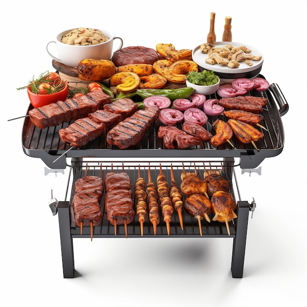 Ilustración de BBQ GrillRepresentación 3D de una parrilla de barbacoa