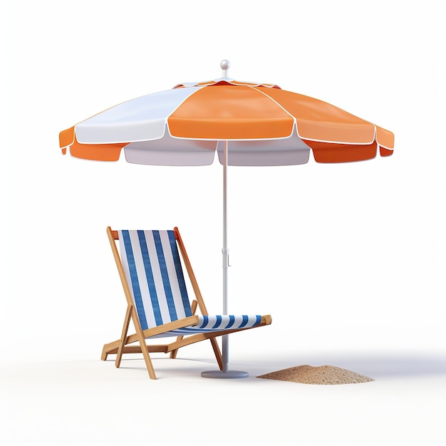 Ilustración de Beach Umbrella Representación 3D de una sombrilla de playa