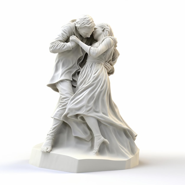 Ilustración de El besoUna escultura en 3D que representa a Auguste Rodins
