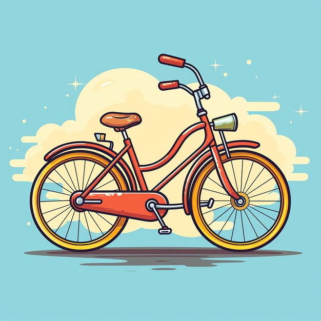 Ilustración de una bicicleta de dibujos animados dibujada a mano