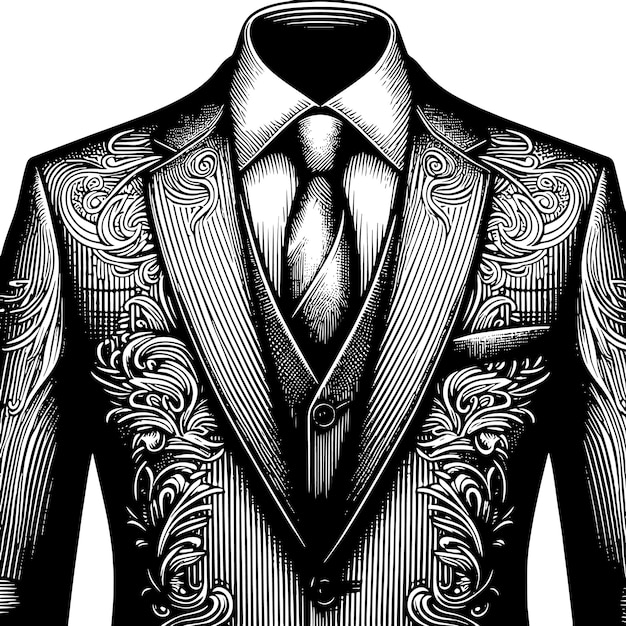 Foto ilustración en blanco y negro de un par de trajes de negocios masculinos
