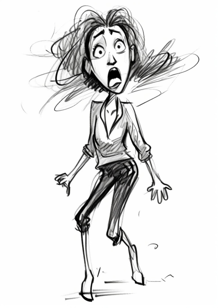 Foto ilustración de un boceto de una mujer bailando