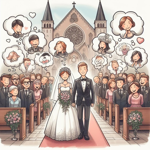 Ilustración de las bodas