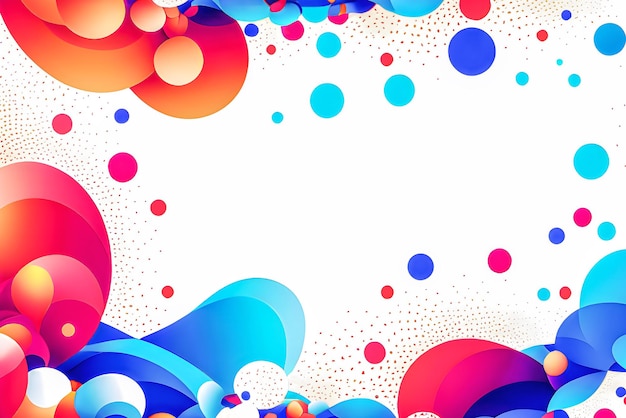 Ilustración de bolas y círculos de acuarela de colores abstractos IA generativa