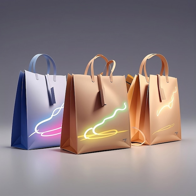 Ilustración de bolsas de compras generadas por Ai