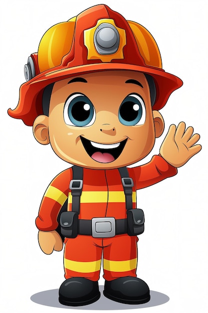 Ilustración de bombero de dibujos animados