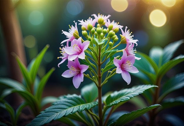 una ilustración botánica de fantasía de la planta Swietenia macrophylla