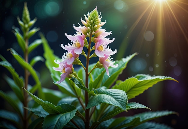 una ilustración botánica de fantasía de la planta Swietenia macrophylla