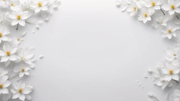 Foto ilustración botánica floral de flores blancas en un fondo blanco diseño de tarjetas de boda