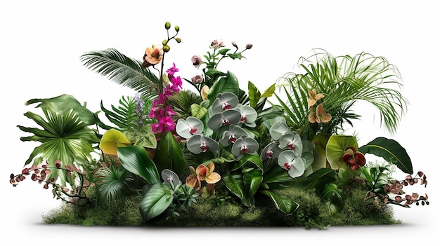 Ilustración botánica de una planta de interior arreglada