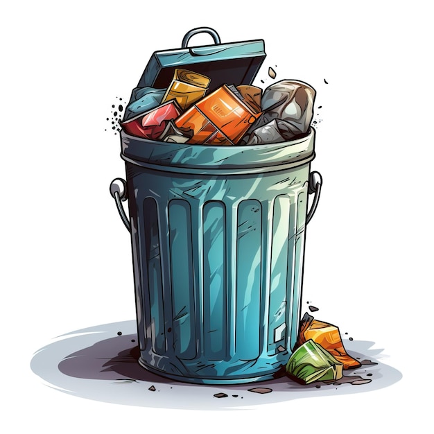 Ilustración del bote de basura