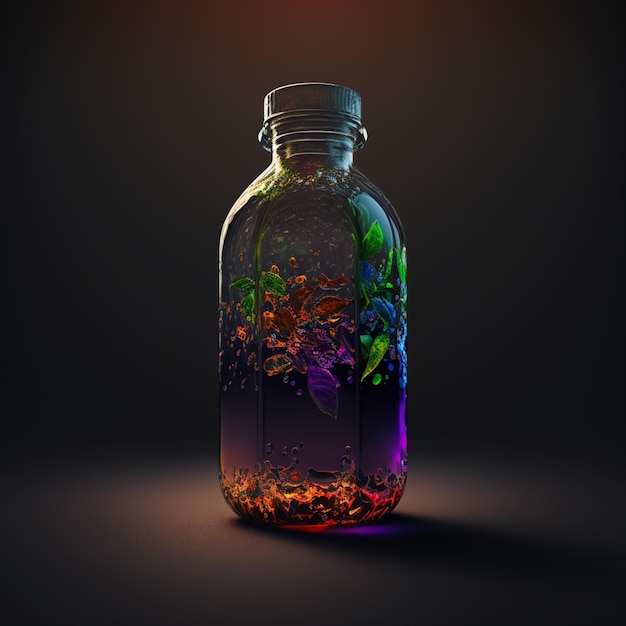 Ilustración de una botella con agua dentro.