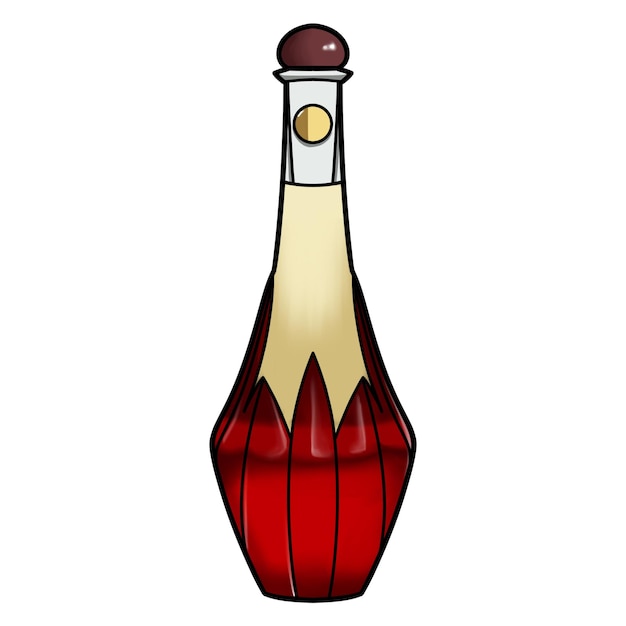 Ilustración de botella de ron pirata en fondo blanco Ilustración del artículo de fantasía