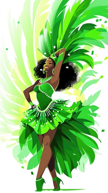 Foto ilustración brasil carnaval en verde