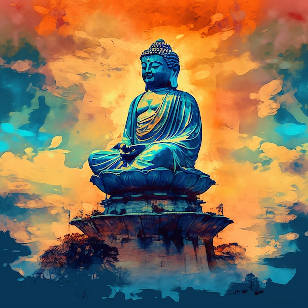 Ilustración de buda purnima