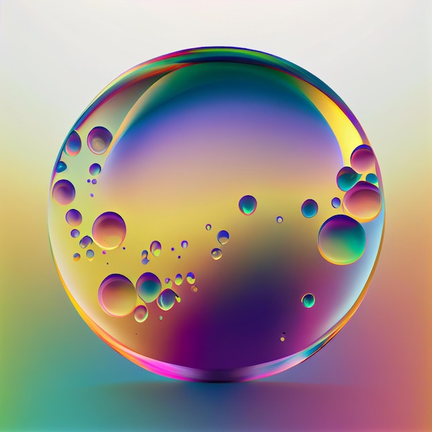 Ilustración de burbuja de jabón de fantasía mágica colorida