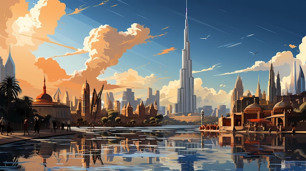 Ilustración del Burj Khalifa