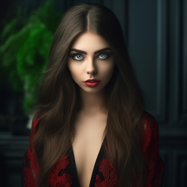 ilustración de cabello oscuro de mujer elegante