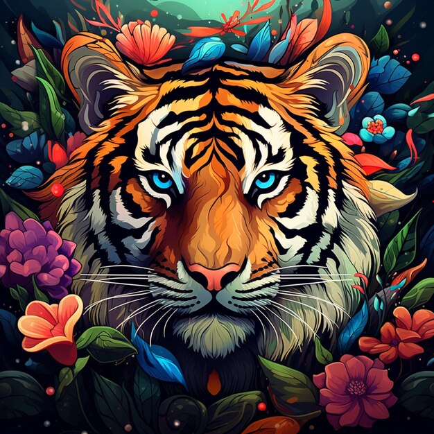 ilustración de cabeza de tigre