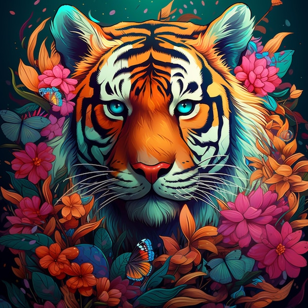 ilustración de cabeza de tigre