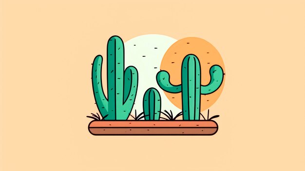 Foto ilustración de cactus estilo plano minimalista