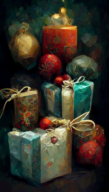 Ilustración de cajas de regalo de navidad ilustración de navidad