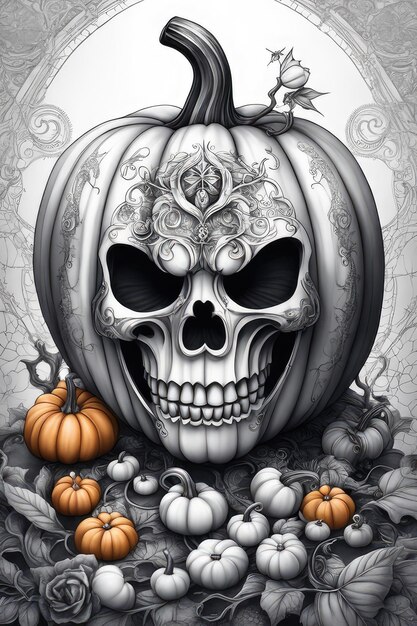 Foto ilustración de calabaza de halloween para un cartel de halloween