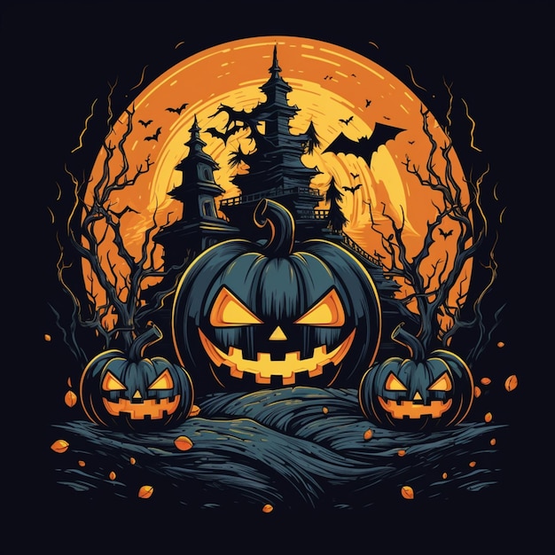 Ilustración de la calabaza de Halloween