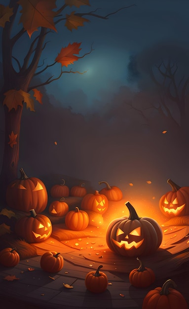 Ilustración de las calabazas de Halloween