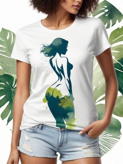 Foto ilustración para camiseta de mujer