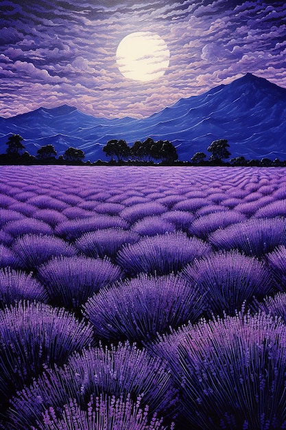 Foto ilustración campos lavanda