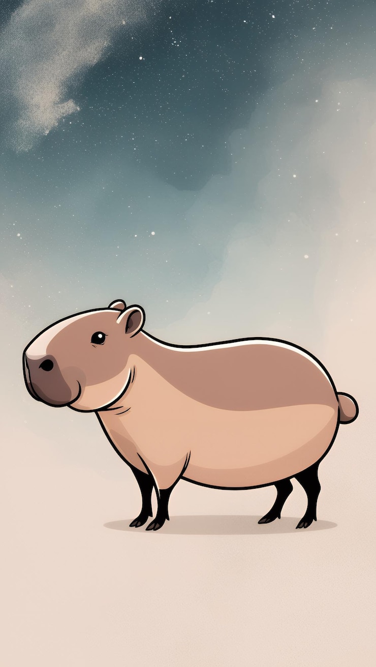 Foto una ilustración caprichosa de un capibara de dibujos animados