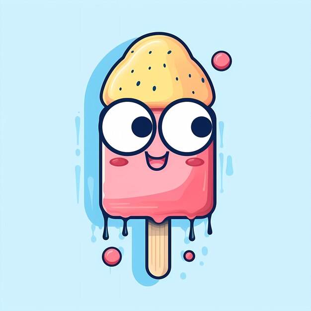 Ilustración de caricaturas de helados