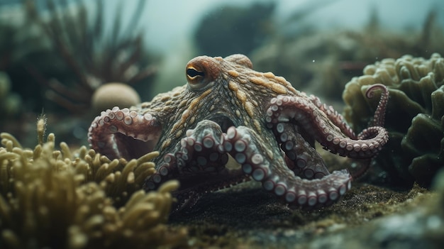 Foto ilustración de una carpa en el océano.