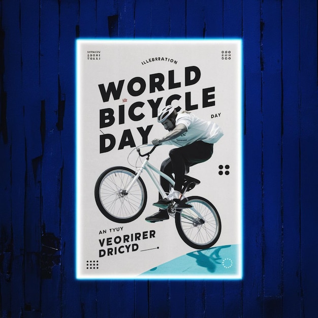 Foto ilustración del cartel del día mundial de la bicicleta