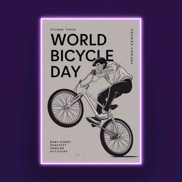 Foto ilustración del cartel del día mundial de la bicicleta