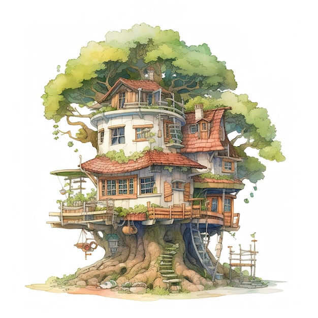 ilustración de la casa del árbol