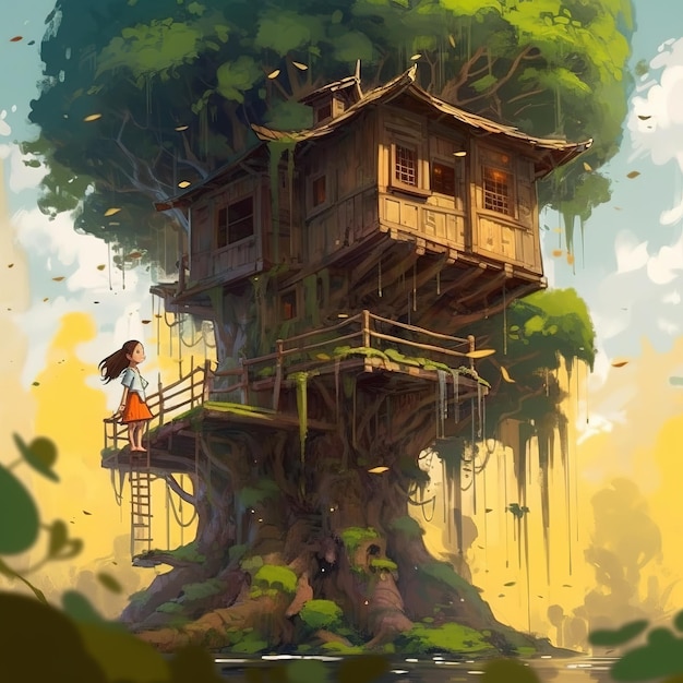 ilustración de la casa del árbol